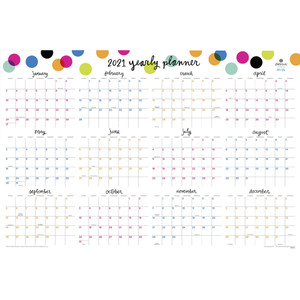 Blue Sky Ampersand Dots Laminated Wall Calendar, 36 x 24, 2021; 2020-2021 View Product Image