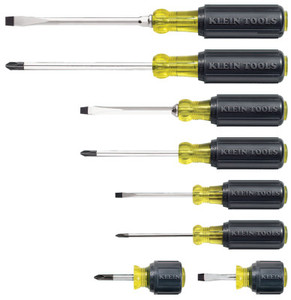 Klein Tools 8 PC Cushion-Grip Screwdriver Set, Phillips; Slotted View Product Image