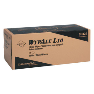 Kimberly-Clark Professional WypAll L10 Utility Wipes, Pop-Up Box, White, 125 per box View Product Image