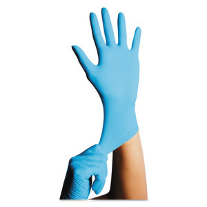 Kimberly-Clark Professional KleenGuard G10 Blue Nitrile Gloves, Beaded Cuff, Lined, Medium, Blue View Product Image