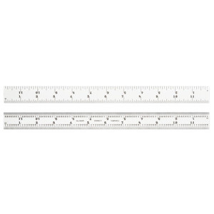 L.S. Starrett Spring Tempered Steel Rule, 12 in, Spring-Tempered Steel View Product Image