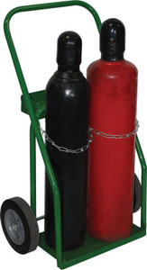 Saf-T-Cart Small  Medium Cylinder Carts, Holds 2 Cylinders, 8 in Semi-Pneumatic Wheels View Product Image