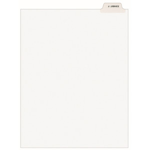 Avery-Style Preprinted Legal Bottom Tab Divider, Exhibit F, Letter, White, 25/PK View Product Image