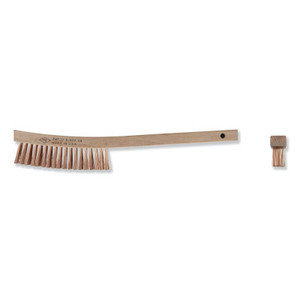 Ampco Safety Tools Scratch Brushes, 13 3/4 in, 4 X 19 Rows, Curved Handle View Product Image