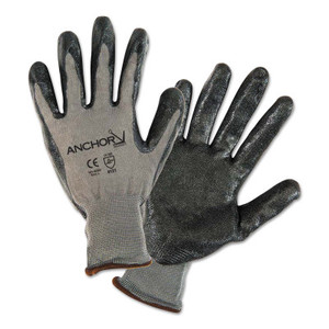 Anchor Products Nitrile Coated Gloves, Small, Black/Gray, 7 in, Work View Product Image