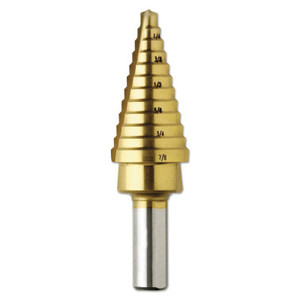 Bosch Tool Corporation Titanium Coated Step Drill Bits, 3/16 in - 7/8 in, 12 Steps View Product Image