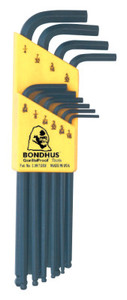 Bondhus Balldriver L-Wrench Key Sets, 10 per holder, Hex Ball Tip, Inch View Product Image