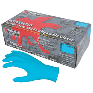 MCR Safety NitriShield Gloves, Rolled Cuff, Medium, Blue View Product Image