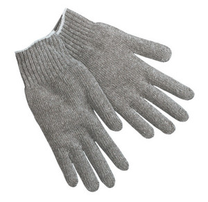 MCR Safety Knit Gloves, Large, Hemmed, Heavy Weight, Gray View Product Image