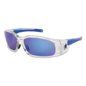 MCR Safety Swagger Safety Glasses, Blue Diamond Mirror Lens, Duramass HC, Clear Frame View Product Image