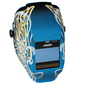 Kimberly-Clark Professional WH40 Insight Halo X Variable Welding Helmet, Green; 9-13, Blue w/Gold Wings View Product Image