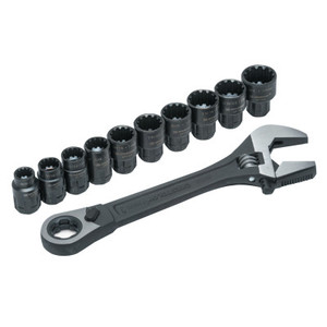 Apex Tool Group X6 Pass-Thru Adjustable Wrench Set w/Tray, 11 pc, 8 in View Product Image