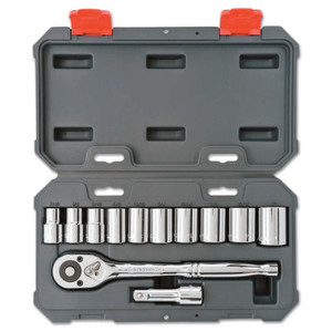 Apex Tool Group Drive Socket Wrench Sets, 20 Piece, 6 Point, 1/4 in Drive, Metric; SAE View Product Image