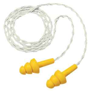 3M E-A-R Ultrafit Earplugs, Elastomeric Polymer, Cloth Cord View Product Image