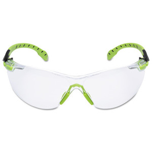 3M Solus 1000-Series Protective Eyewear, Clear Poly Antifog Lens, Green/Black Frame View Product Image