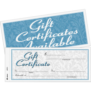 Adams Gift Certificates w/Envelopes, 8 x 3 2/5, White/Canary, 25/Book View Product Image