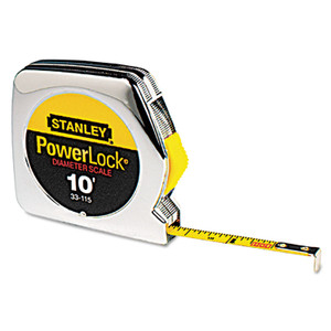 Stanley Tools Powerlock Tape Rule, 1/4" x 10ft, Plastic Case, Chrome, 1/16" Graduation View Product Image