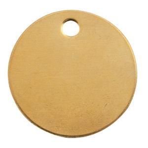 C.H. Hanson Brass Tags, 18 gauge, 1 1/2 in Diameter, 3/16 in Hole, Round View Product Image