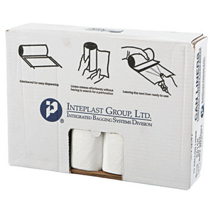 Inteplast Group High-Density Can Liner, 33 x 39, 33gal, 14mic, Clear, 25/Roll View Product Image