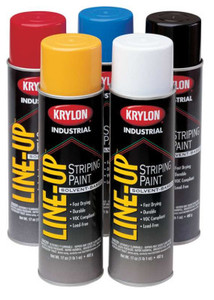 Krylon Industrial Line-Up Pavement Striping Paints, 18 oz Aerosol Can, Cover-Up Black View Product Image