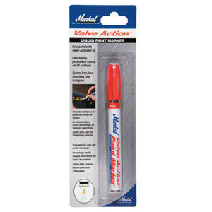 Markal Valve Action Paint Marker, Red, 1/8 in, Medium 434-96802 View Product Image