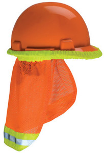 MSA SunShade Hard Hat Accessories, Orange with Reflective Stripe, For MSA CapsHats View Product Image