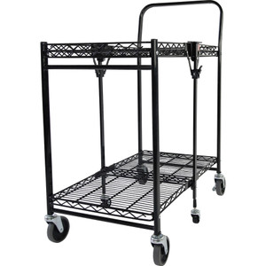 Bostitch Stowaway Folding Carts, 2 Shelves, 29.63w x 37.25d x 18h, Black, 250 lb Capacity View Product Image