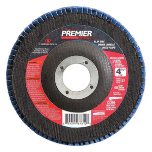 Carborundum Premier Red Zirconia Alumina Type 27 Flap Discs, 4 1/2", 40 Grit, 5/8 in Arbor View Product Image