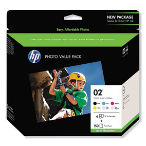 HP 02, (Q7964AN) 6-Pack Assorted Original Ink w/Photo Paper View Product Image