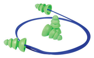 Moldex Comets Reusable Earplugs, TPE, Bright Green, Corded View Product Image