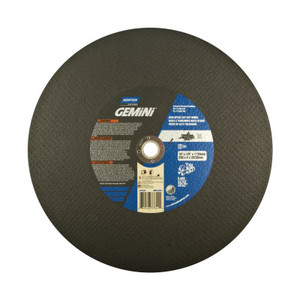 Norton Gemini High Speed Cut-Off Wheels, 14 in, 1 in Arbor, 24 Grit, Aluminum Oxide View Product Image
