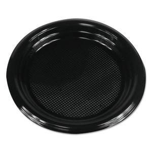 Boardwalk Hi-Impact Plastic Dinnerware, Plate, 6" Diameter, Black, 1000/Carton View Product Image