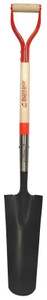 The AMES Companies, Inc. Drain Spade, 16 in L x 6 in W Round Blade, 29 in American Hardwood, Steel/Wood, D-Grip Handle View Product Image