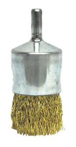 Weiler Coated Cup Crimped Wire End Brush, Steel, 22,000 rpm, 1" x 0.0104" View Product Image