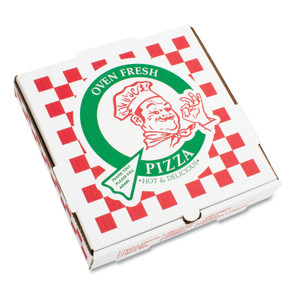 PIZZA Box Corrugated Kraft Pizza Boxes, E-Flute, 10" Pizza, 10 x 10 x 1.75, White, 50/Bundle View Product Image