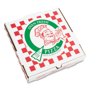 PIZZA Box Corrugated Kraft Pizza Boxes, B-Flute, 14" Pizza, 14 x 14 x 2 .5, White, 50/Bundle View Product Image