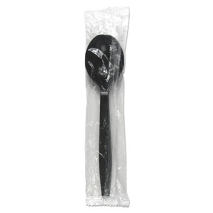 Boardwalk Heavyweight Wrapped Polypropylene Cutlery, Soup Spoon, Black, 1,000/Carton View Product Image