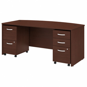 Bush Business Furniture Studio C 72w X 36d Bow Front Desk With Mobile File Cabinets View Product Image