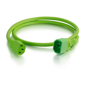 C2G 4ft 14AWG Power Cord (IEC320C14 to IEC320C13) - Green View Product Image