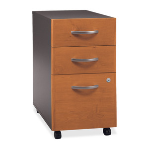 Bush Series C Collection 3 Drawer Mobile Pedestal (Assembled), 15.75w x 20.25d x 27.88h, Natural Cherry View Product Image