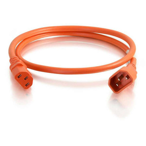 C2G 10ft 14AWG Power Cord (IEC320C14 to IEC320C13) - Orange View Product Image