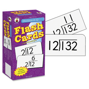 Carson-Dellosa Education Flash Cards, Division Facts 0-12, 3w x 6h, 93/Pack View Product Image