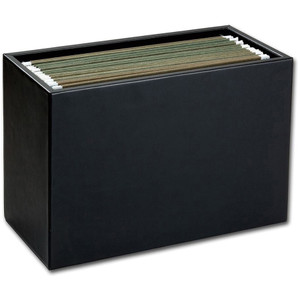 Dacasso Classic Black Leather Hanging File Folder Box View Product Image