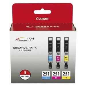 Canon 6514B009 (CLI-251) ChromaLife100+ Ink, Cyan/Magenta/Yellow View Product Image