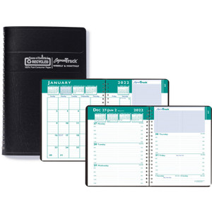 House of Doolittle Recycled Express Track Weekly/Monthly Appointment Book, 8 x 5, Black, 2021-2022 View Product Image