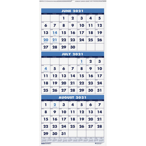 House of Doolittle Three-Month Academic Wall Calendar, 8 x 17, 14-Month (June-July), 2020-2021 View Product Image