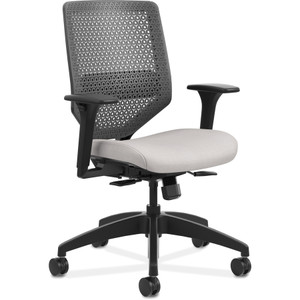 HON Solve Series ReActiv Back Task Chair, Supports up to 300 lbs., Sterling Seat/Charcoal Back, Black Base View Product Image