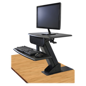 Kantek Desk Clamp On Sit To Stand Workstation Black View Product Image