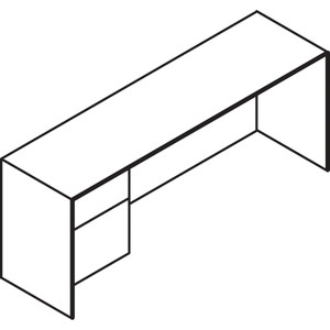 Lacasse Concept 72DN-LF2072S Left Lateral File Credenza with Nickel Handle - 2-Drawer View Product Image