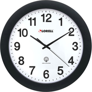 Lorell 12" Round Radio Controlled Wall Clock View Product Image